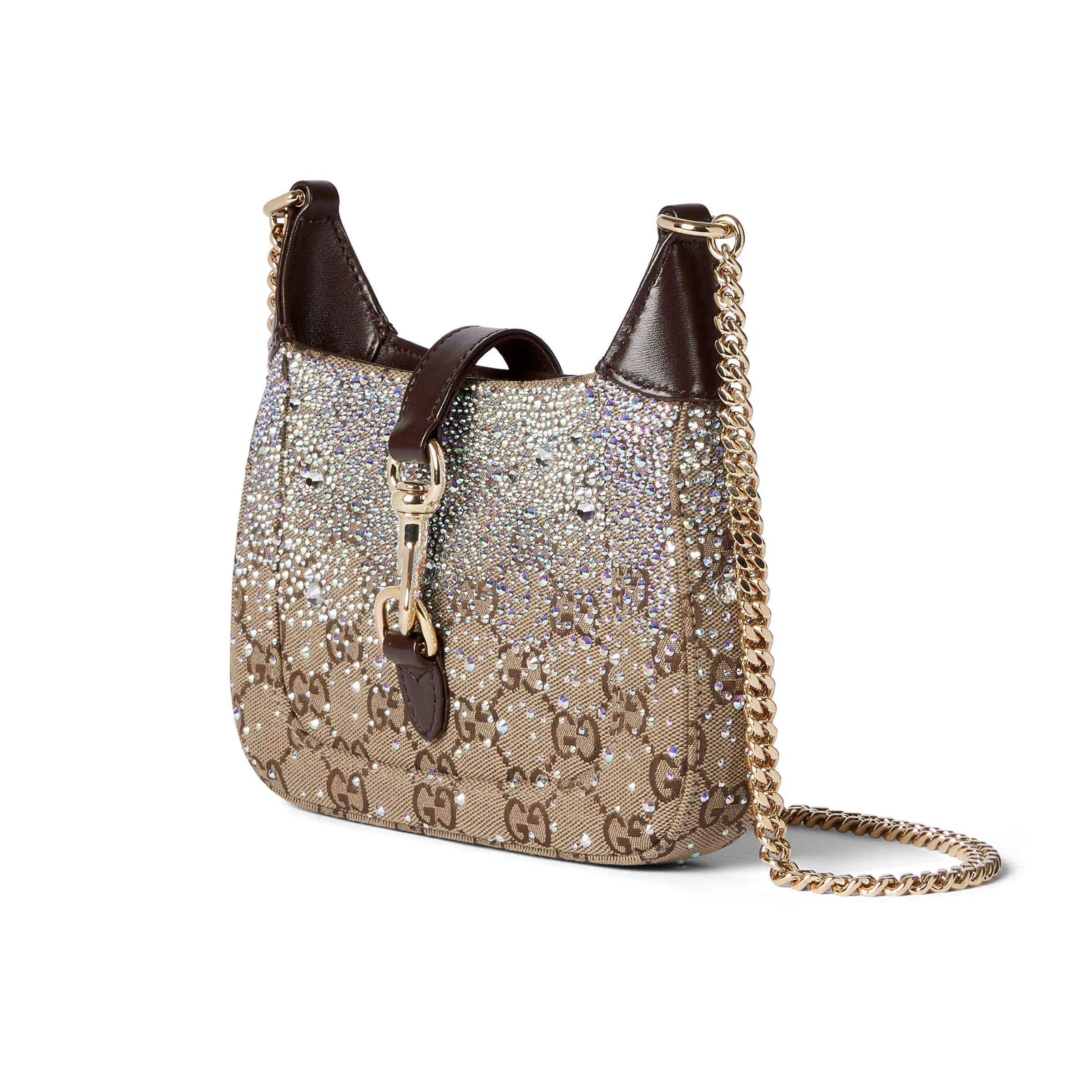 Gucci Jackie Notte series mini handbag brown diamond