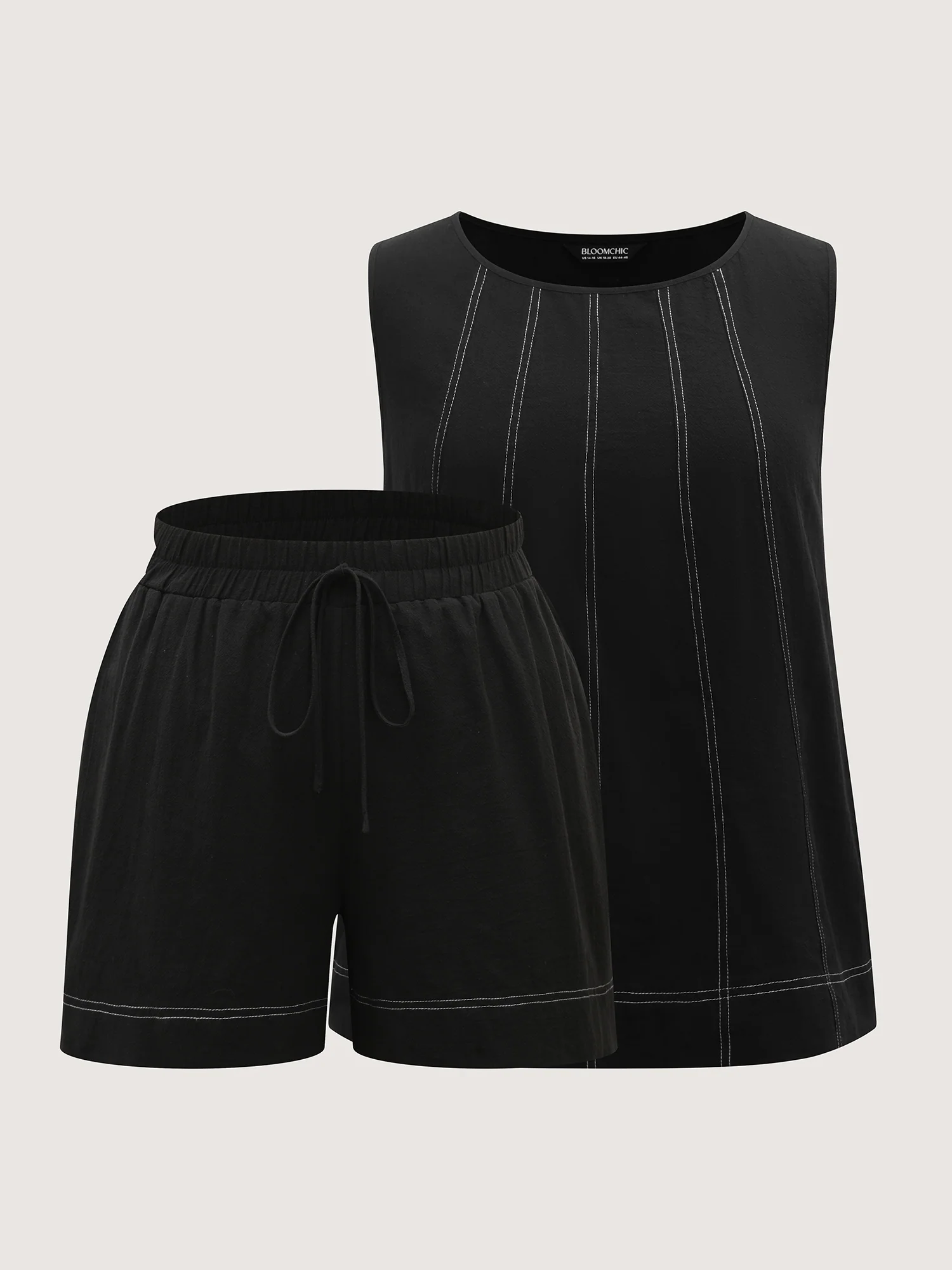 Cotton Color Contrast Seamed Co-ord Set