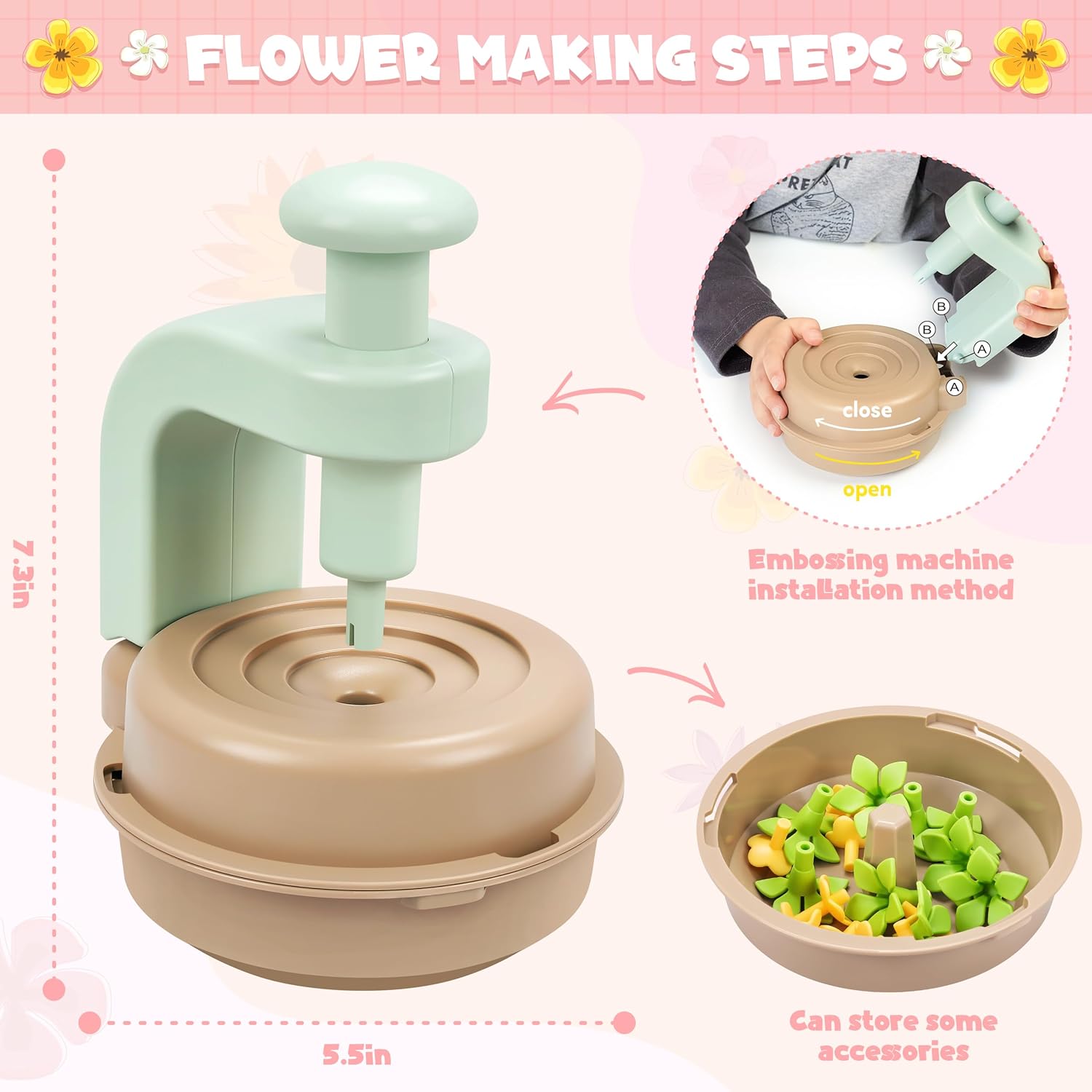 DIY Craft Kits Toys for Kids, Fabric Flower Bouquets Toys
