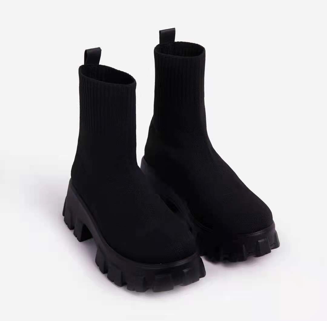 Red Knitted Short Boots Fashion Women Boots