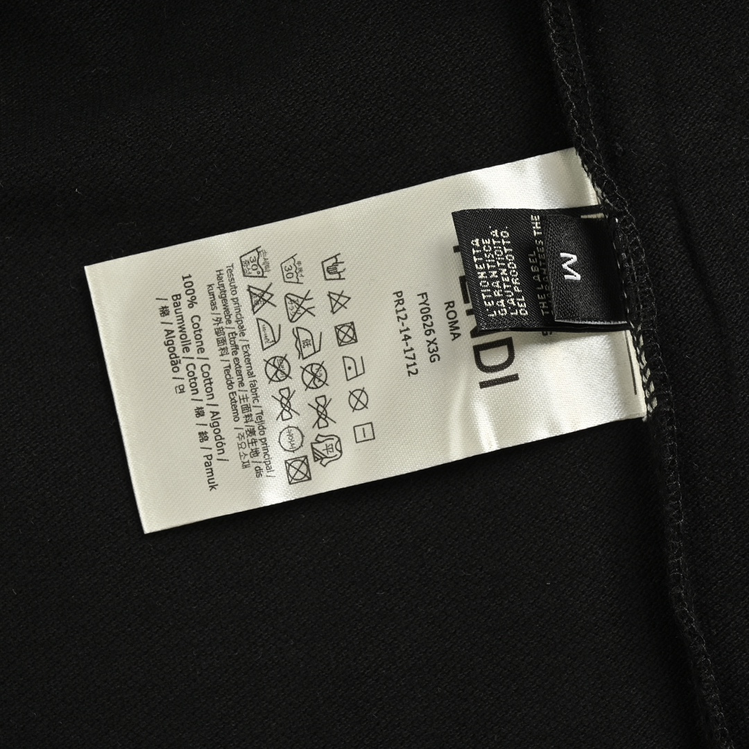 Fendi 24ss collar FF embroidered ribbon Polo short sleeve