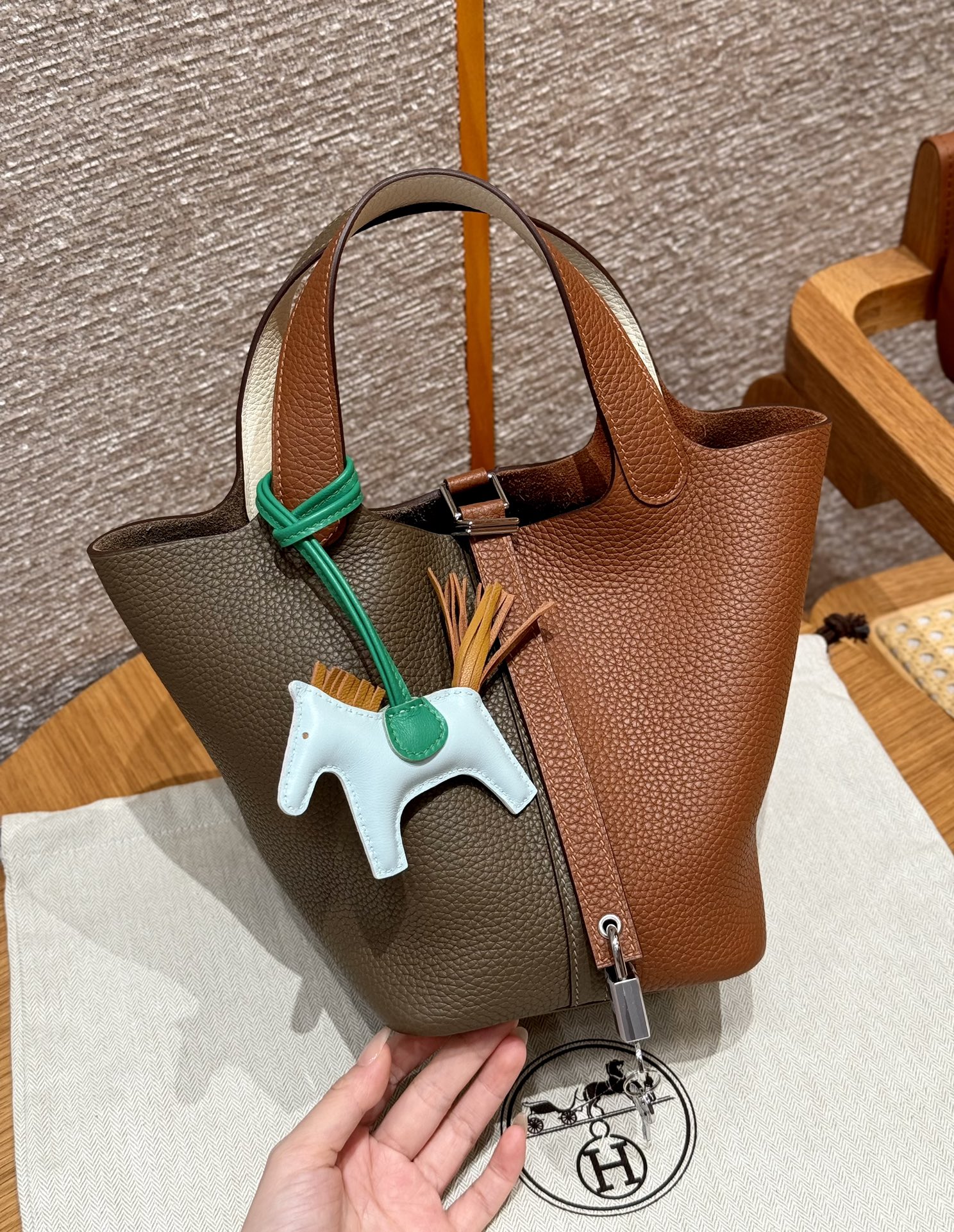 Hermès Picotin lo 18Etoupe37gold10Craie handbag (handmade to order)