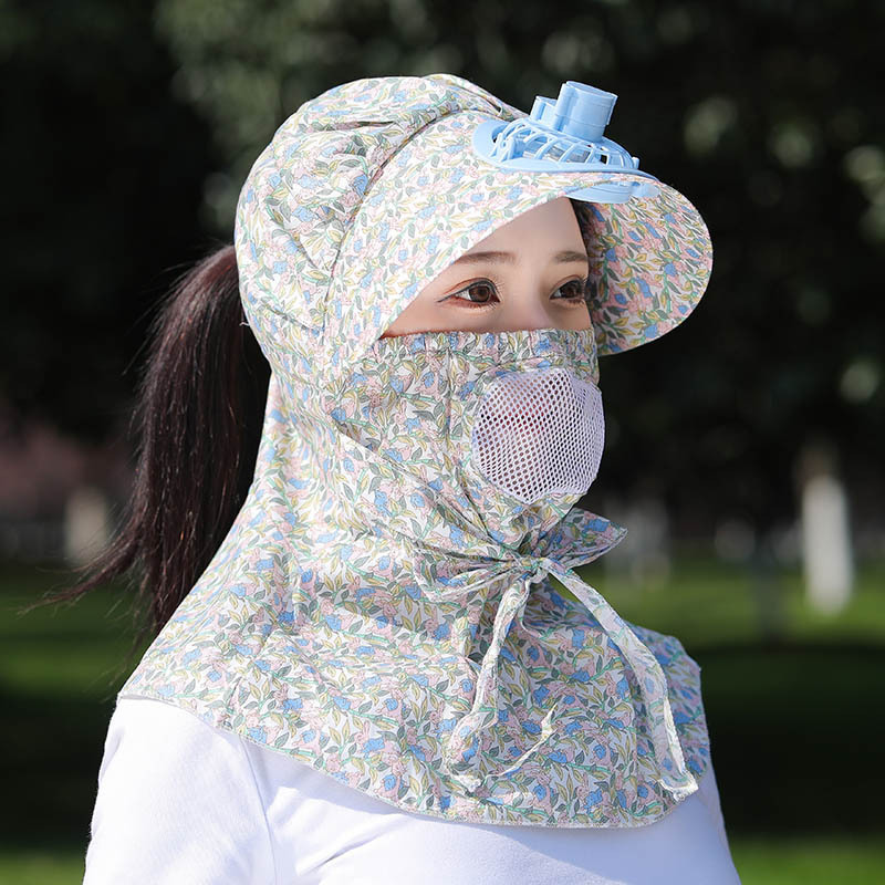 ☀️☀️Sunscreen Printed Outdoor Summer Fan Hat 👒👒(Must-have for Mom Gardening)