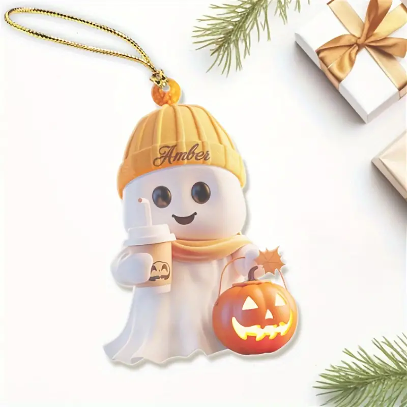 🎃🎃Classic Acrylic Pumpkin and Coffee Cup Halloween Ghost Decor Ornaments