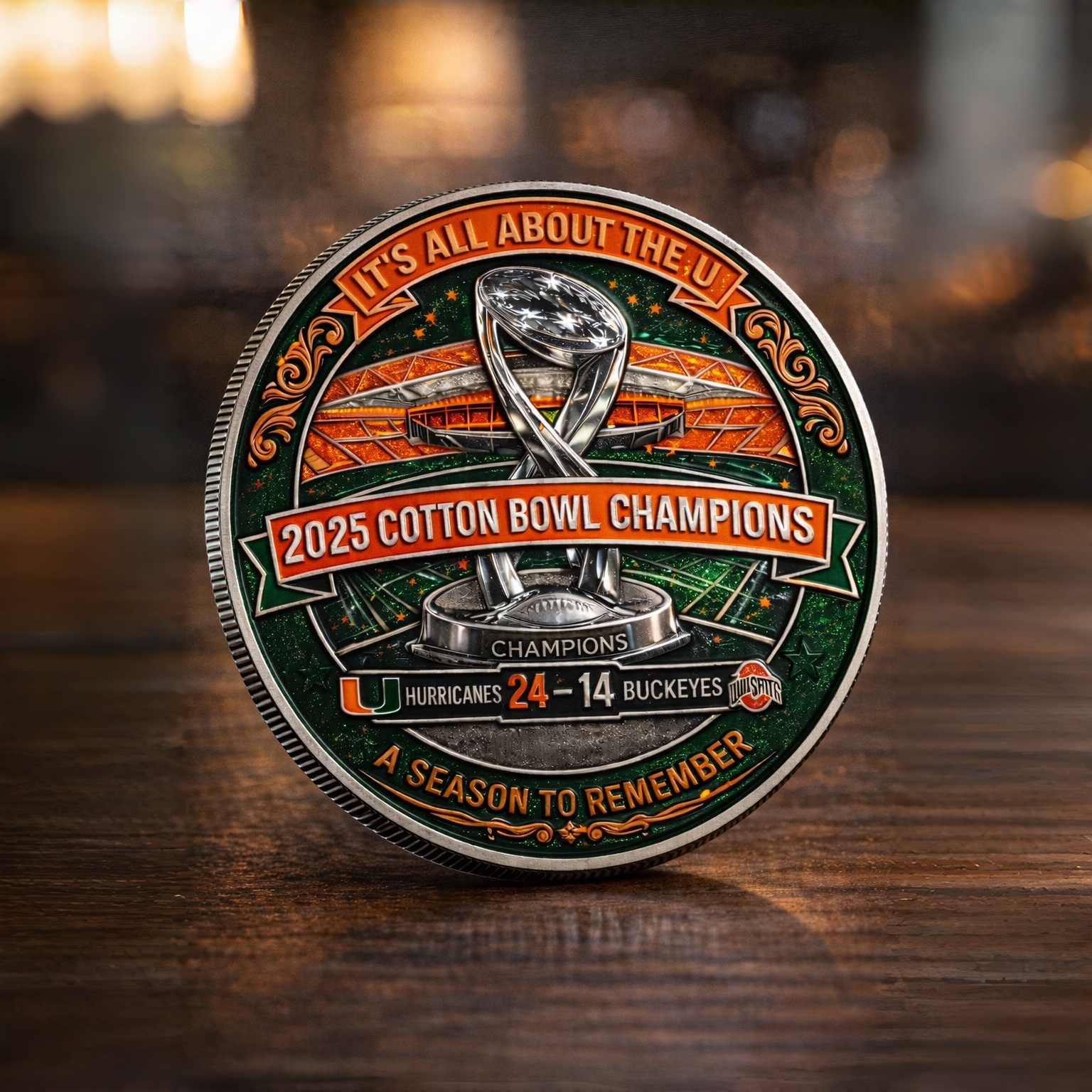 Miami Hurricanes 2025 Cotton Bowl Champions Coin