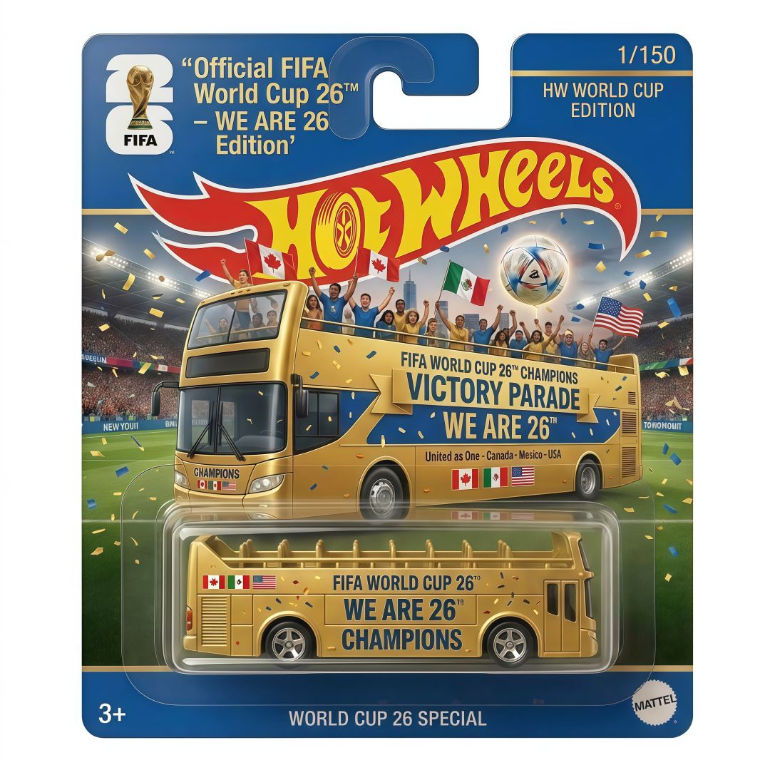 Hot Wheels 2026 World Cup Gold Champions Bus