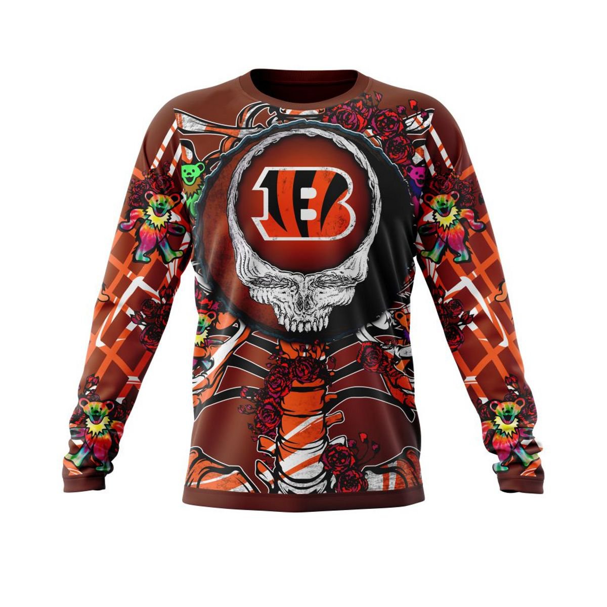 CINCINNATI BENGALS 3D HOODIE MIX GRATEFUL DEAD