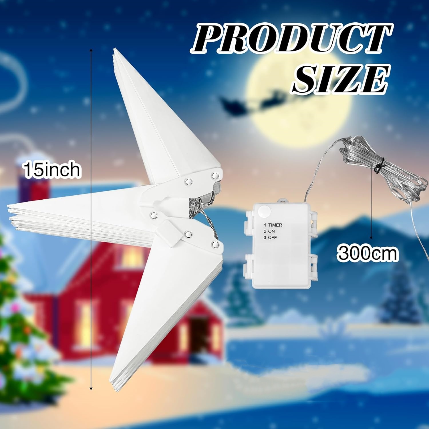 🔥CHRISTMAS ON SALE🔥Large White Moravian Star 3D Lighted Holiday Porch Light Decor