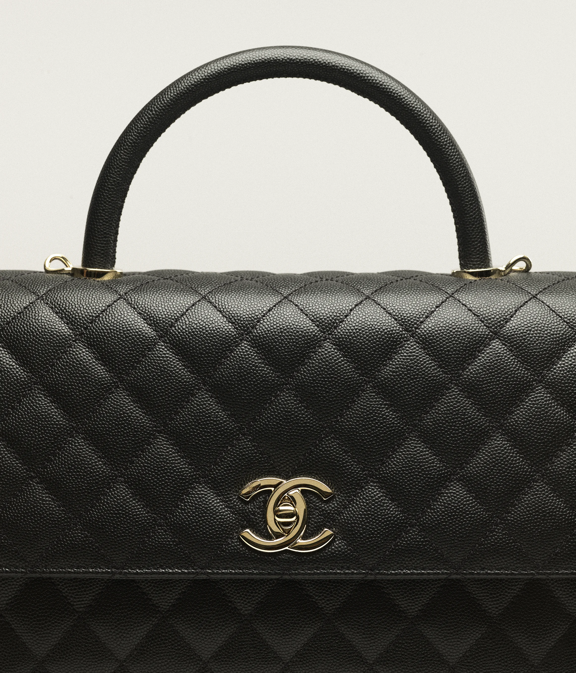 Chanel Maxi Flap Bag with Top Handle Grained Calfskin & Gold-Tone Metal Black A92992-B05061-94305