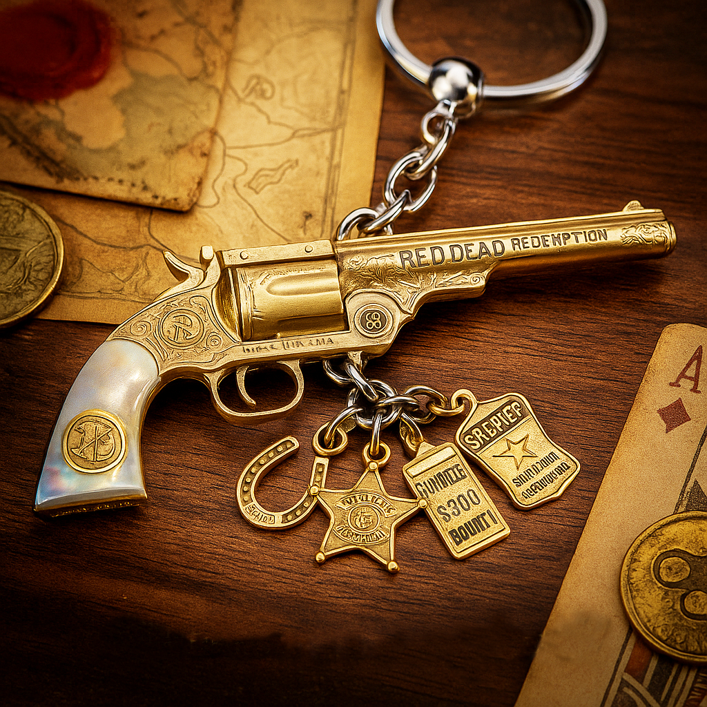 Carved left-wheel keychain