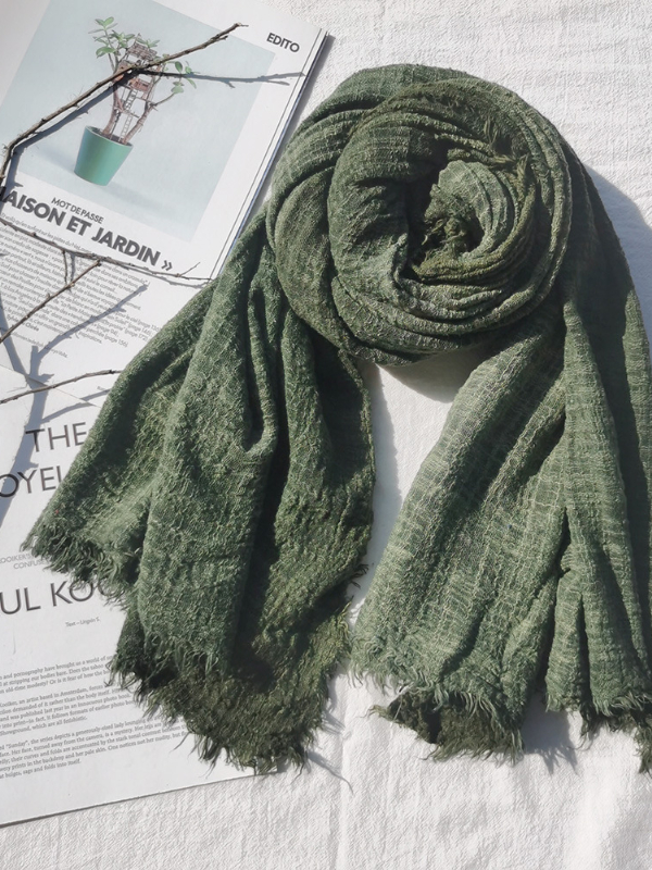 Vintage Faded Fray Hem Scarf