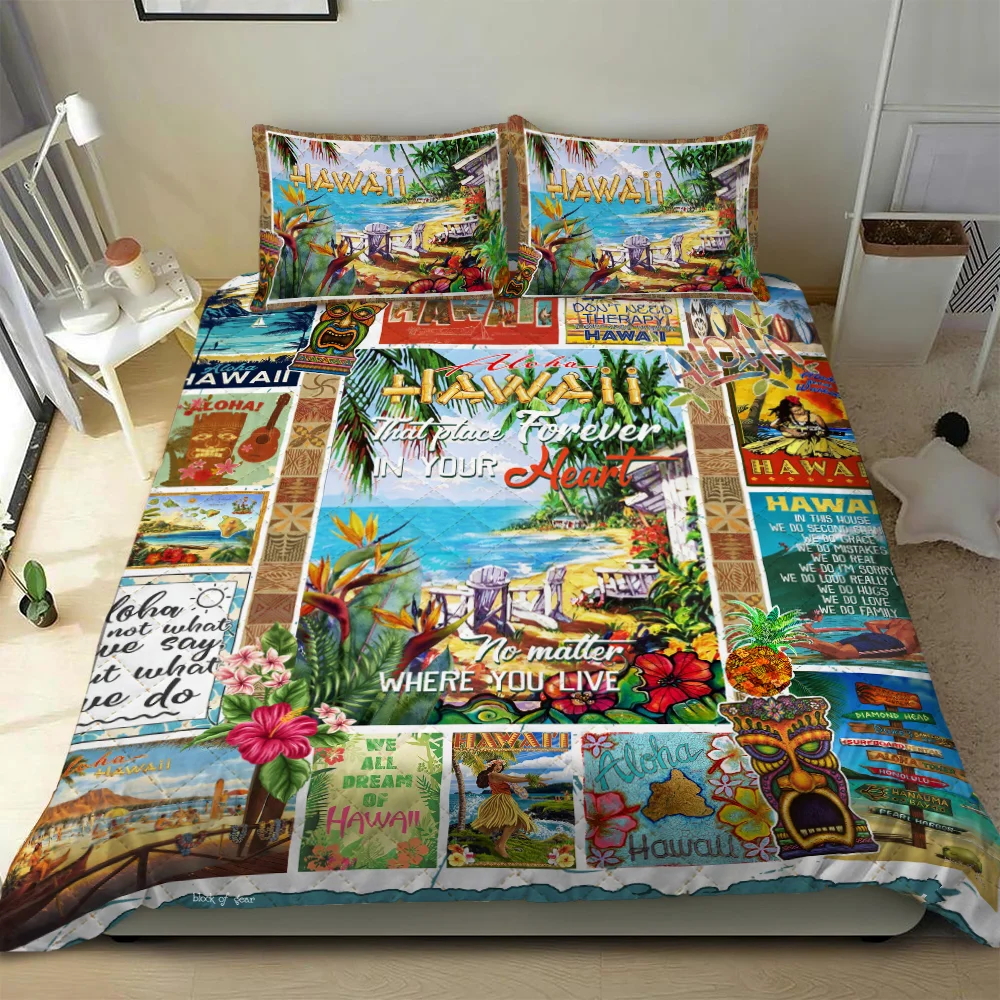 Aloha Hawaii That Place Forever In Your Heart Quilt Bed Set