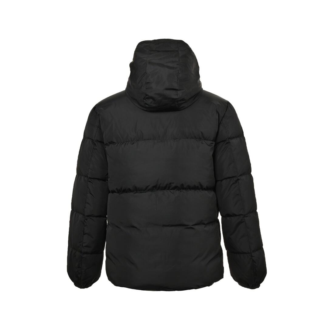 Moncler down jacket with embroidered logo on the lining