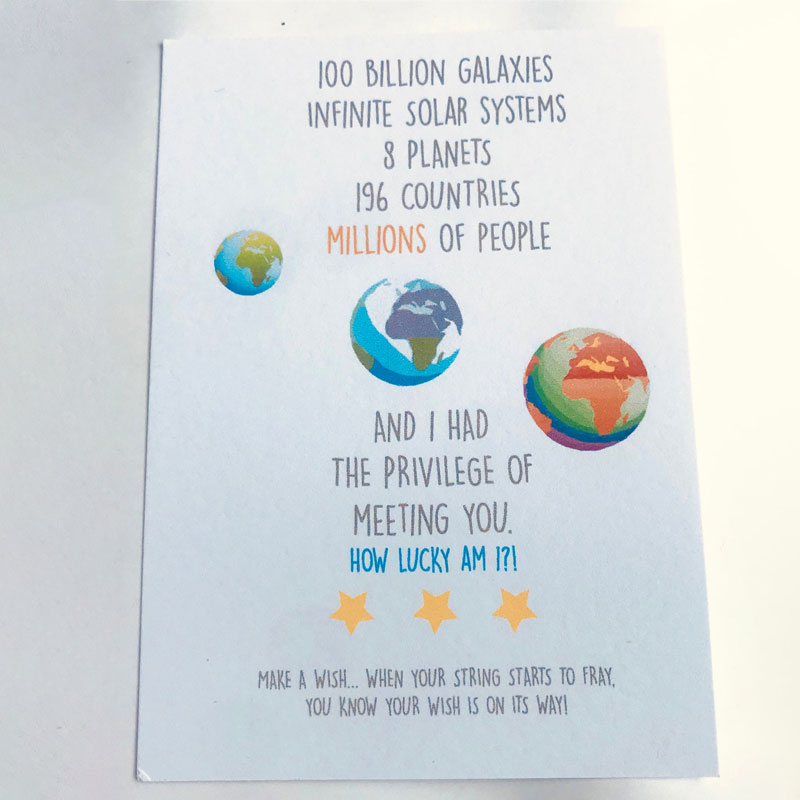 Goodbye Leaving Friends are like Stars Wish Bracelet and Personalised Card or Teachers gifts to class at end of term