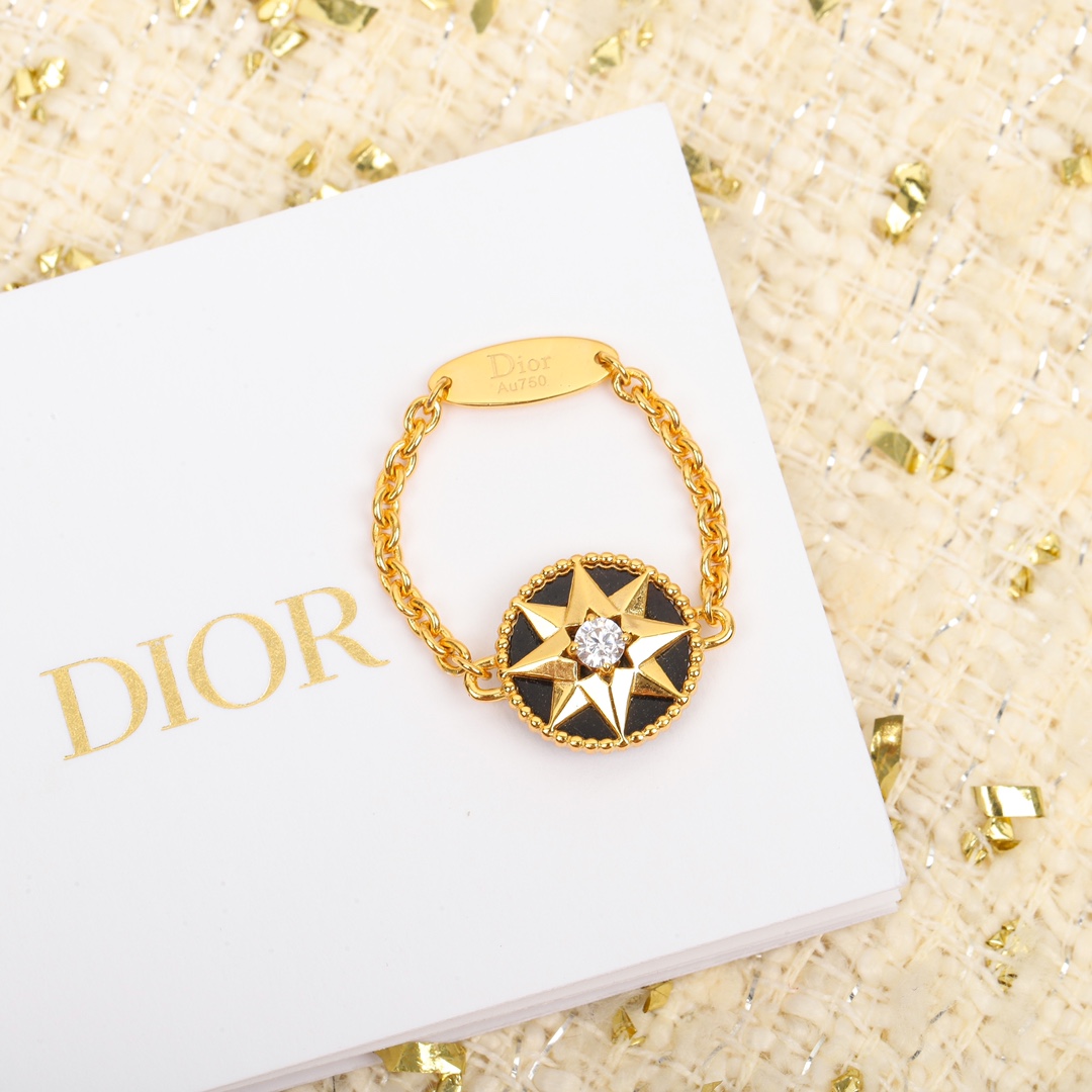 Dior compass chain ring