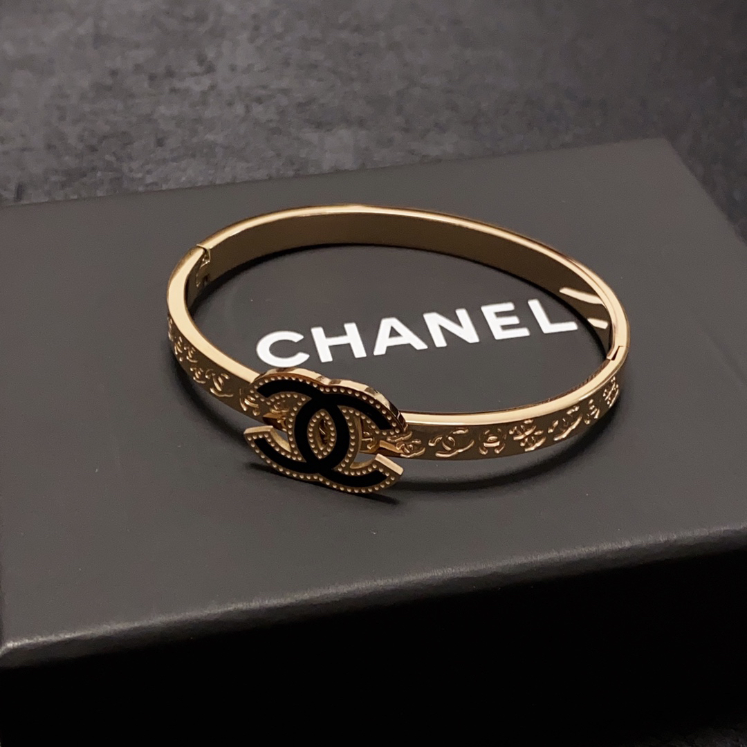 Chanel CC Engraved Bracelet