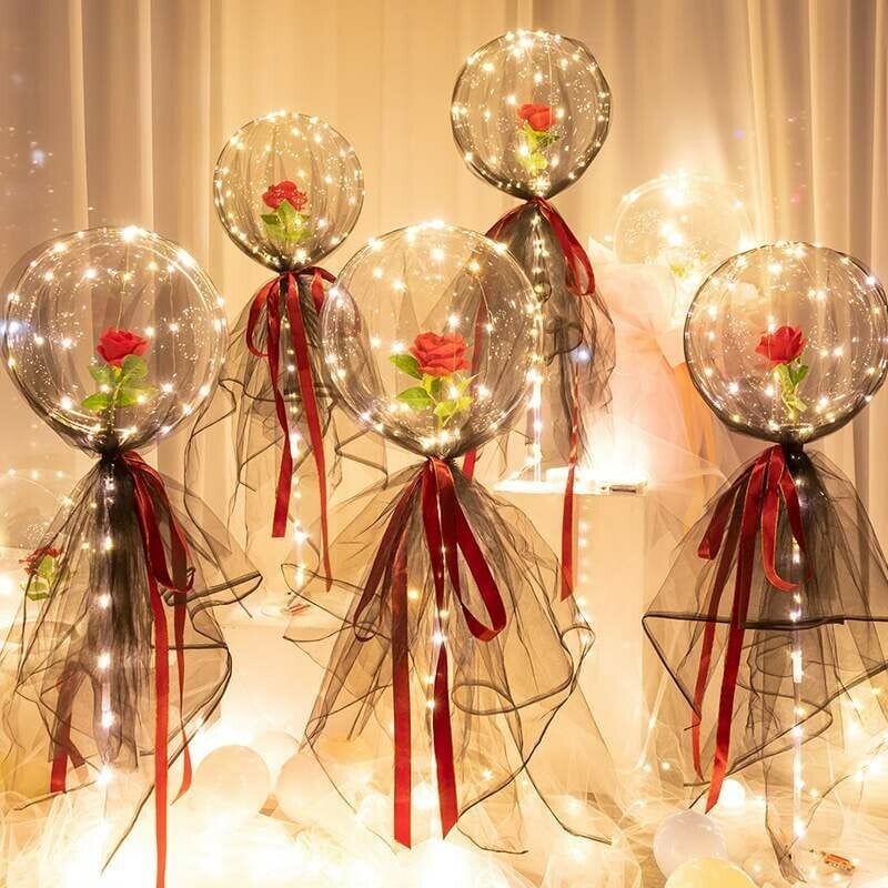 (🔥Valentine's Day Hot Sale -50% OFF)Luminous Balloon Rose Bouquet-BUY 5 FREE SHIPPING