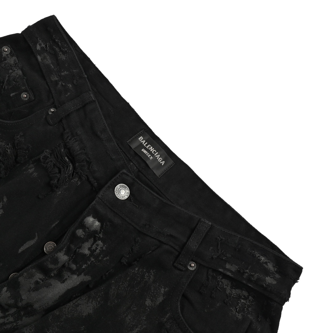Balenciaga 23ss runway mud-dyed cut jeans