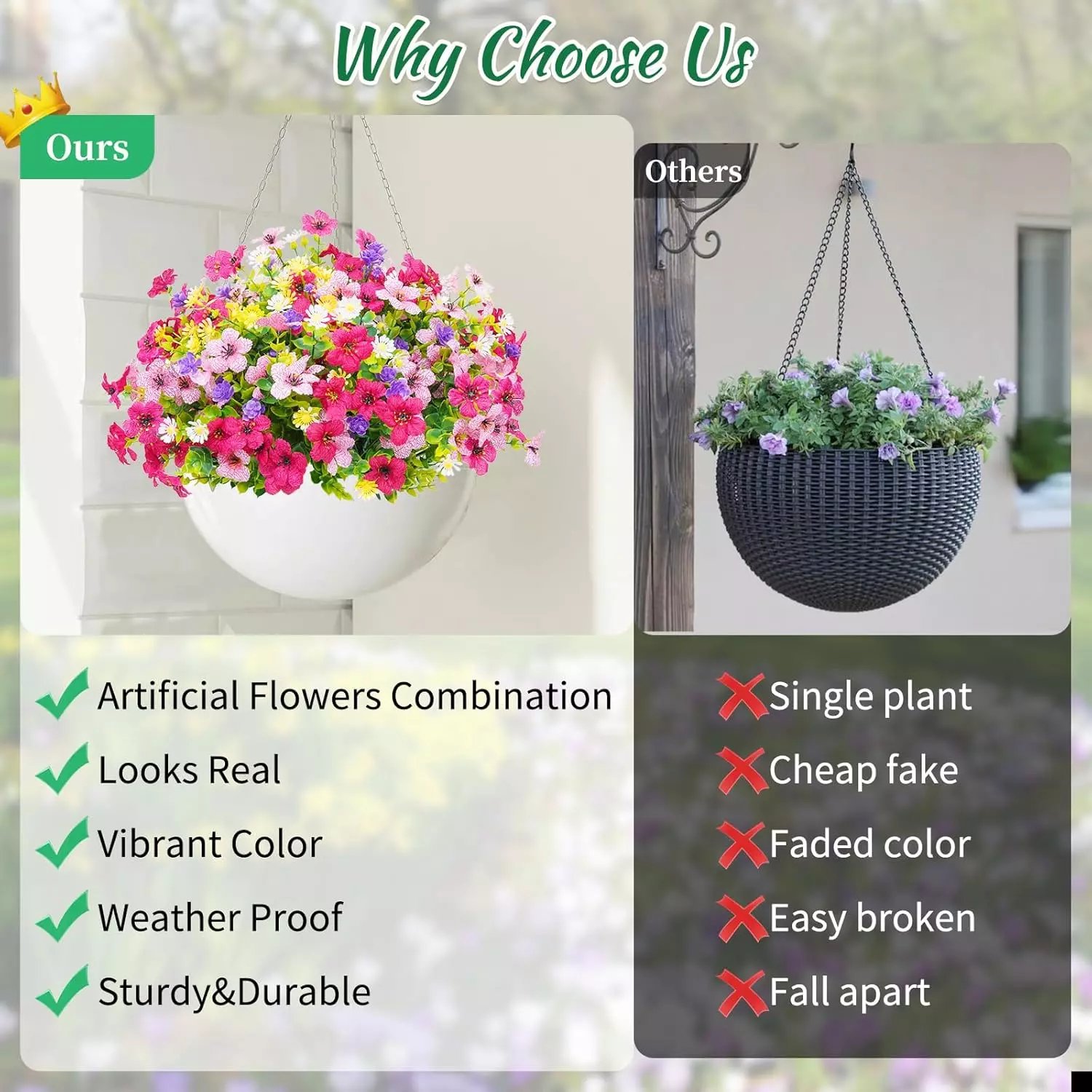 🔥Last Day 49% OFF🔥UV Resistant Silk - Artificial Faux Flowers Eucalyptus Violets
