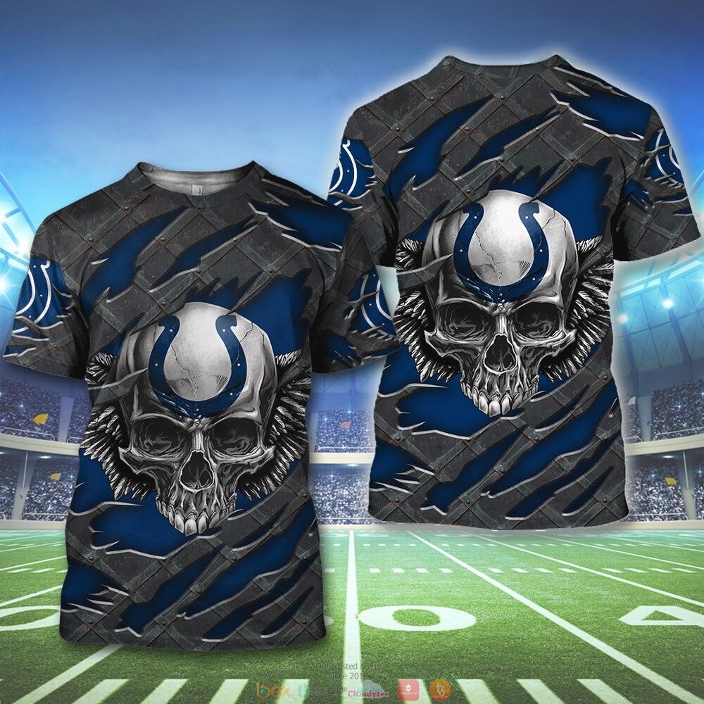 INDIANAPOLIS COLTS WINGS SKULL 3D HOODIE
