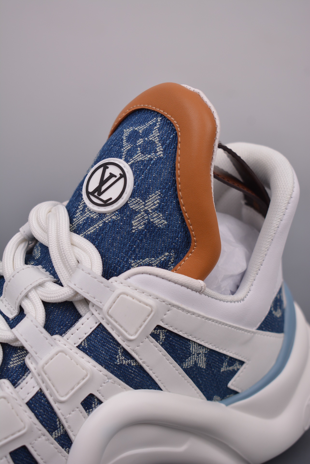 Louis Vuitton Archlight Sneakers Denim Blue and White Jacquard