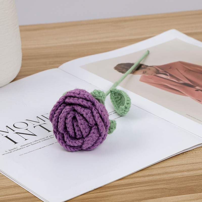🔥Last Day 50% Off🔥Handmade Knitted Rose,Artficial rose faux flowers,Gift For Her,Present Accessories🌹