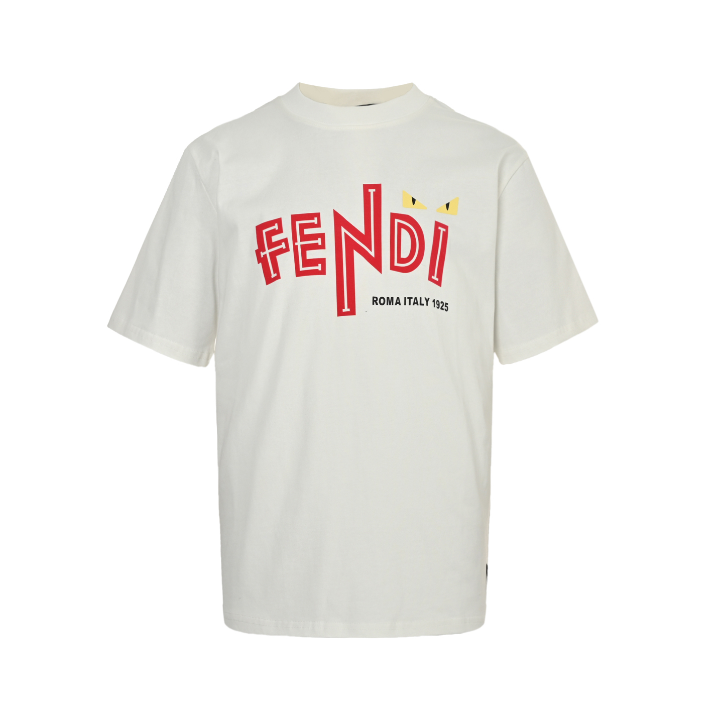 Fendi 25ss flocked letter eye print short sleeve