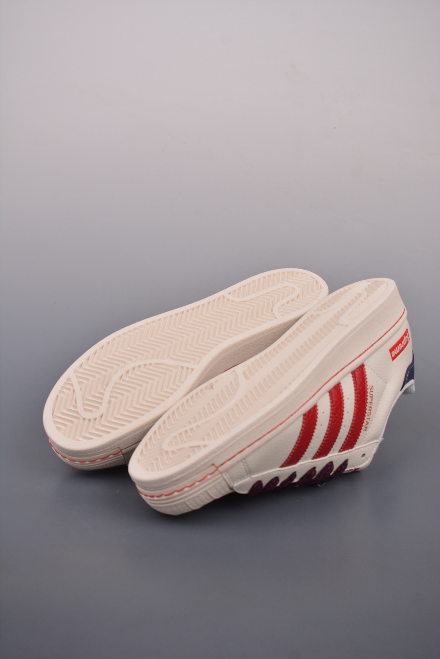 The North Face x Adidas Originals Superstar XLG Off-White Red Blue BZ2521