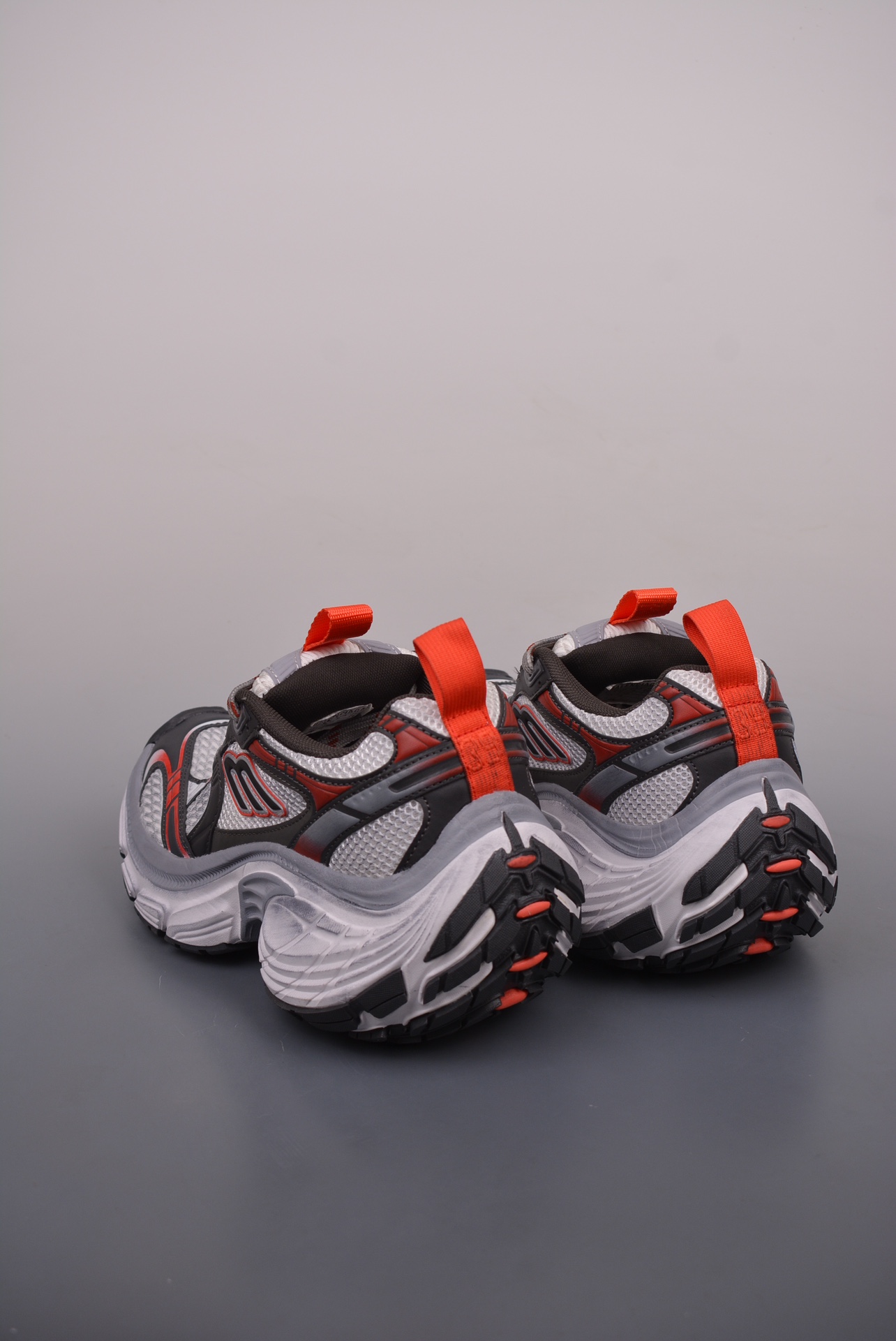 BALENCIAGA Cargo Sneaker 10XL Black and Red Distressed
