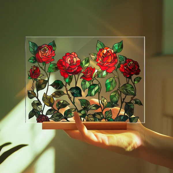 🌷🌼2024 NEW🌻🌺Painted Colorful Flower Pattern Decor With Wooden Base💖