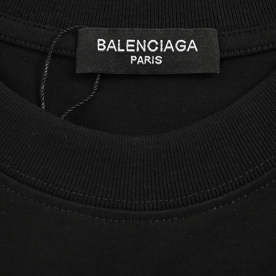 Balenciaga 24ss rubber stripe print short sleeve