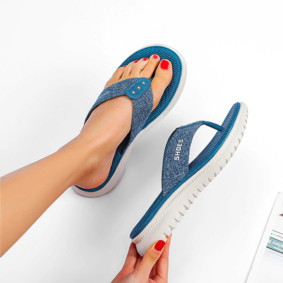 Women Flip Flop Slides Comfortable T- Strap Slippers