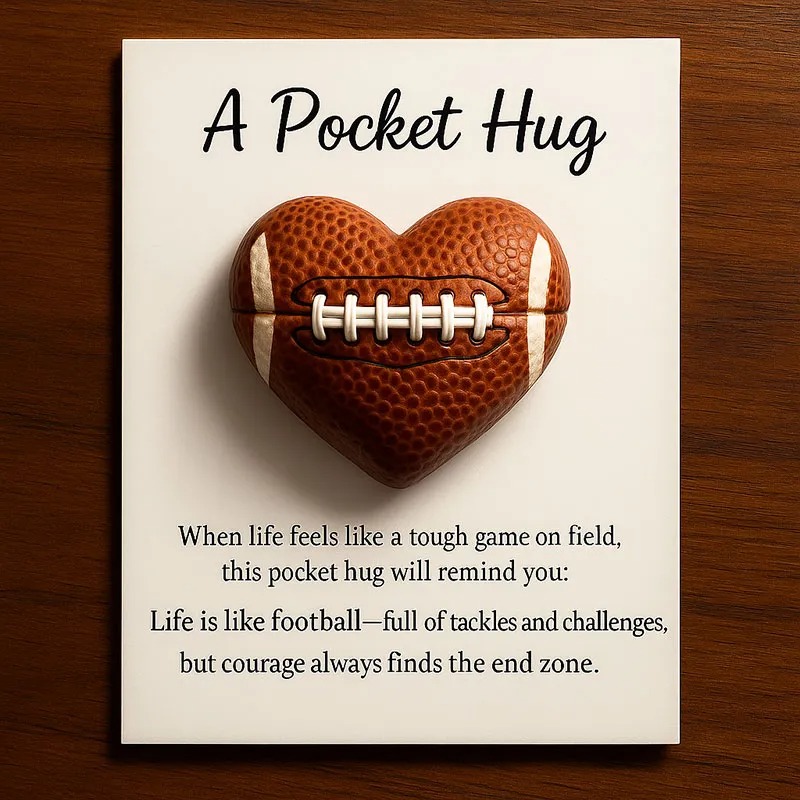 Handmade American Football Pocket Hug with Gift Card