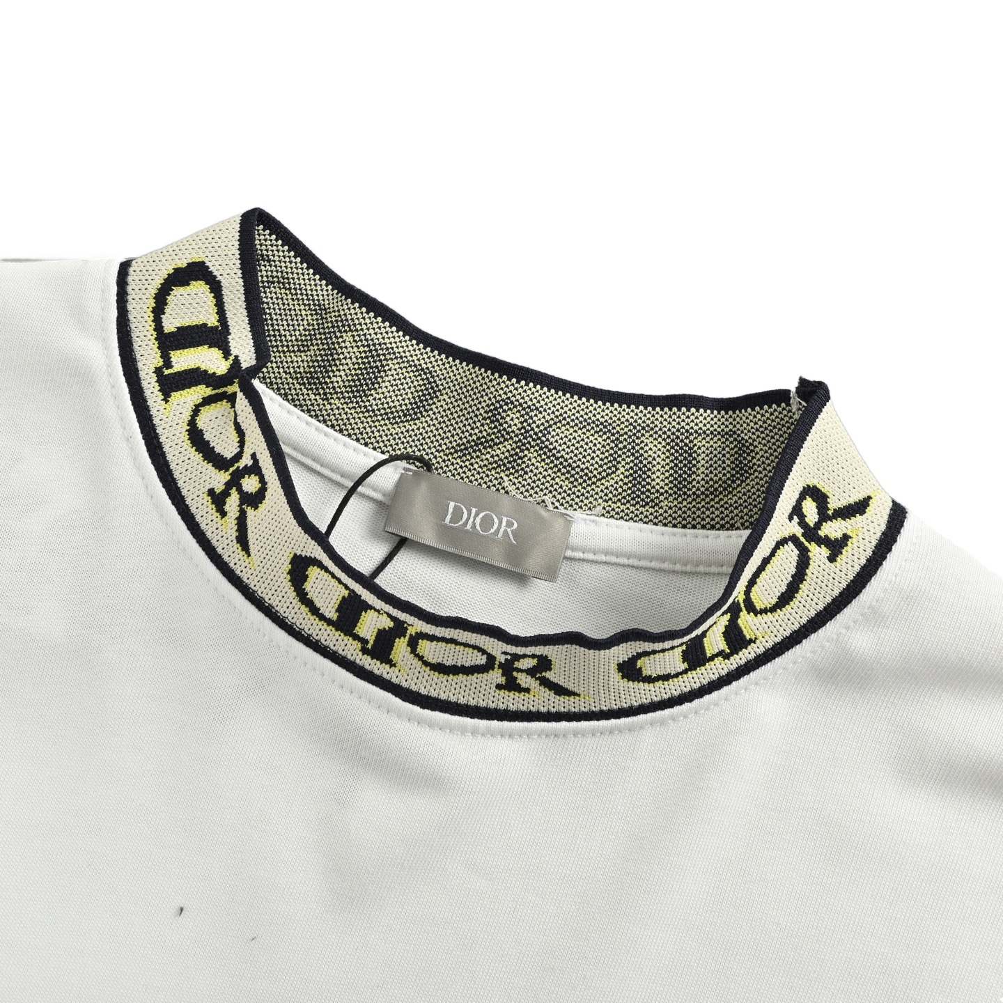 Dior 25ss letter jacquard ribbed neckline short sleeves