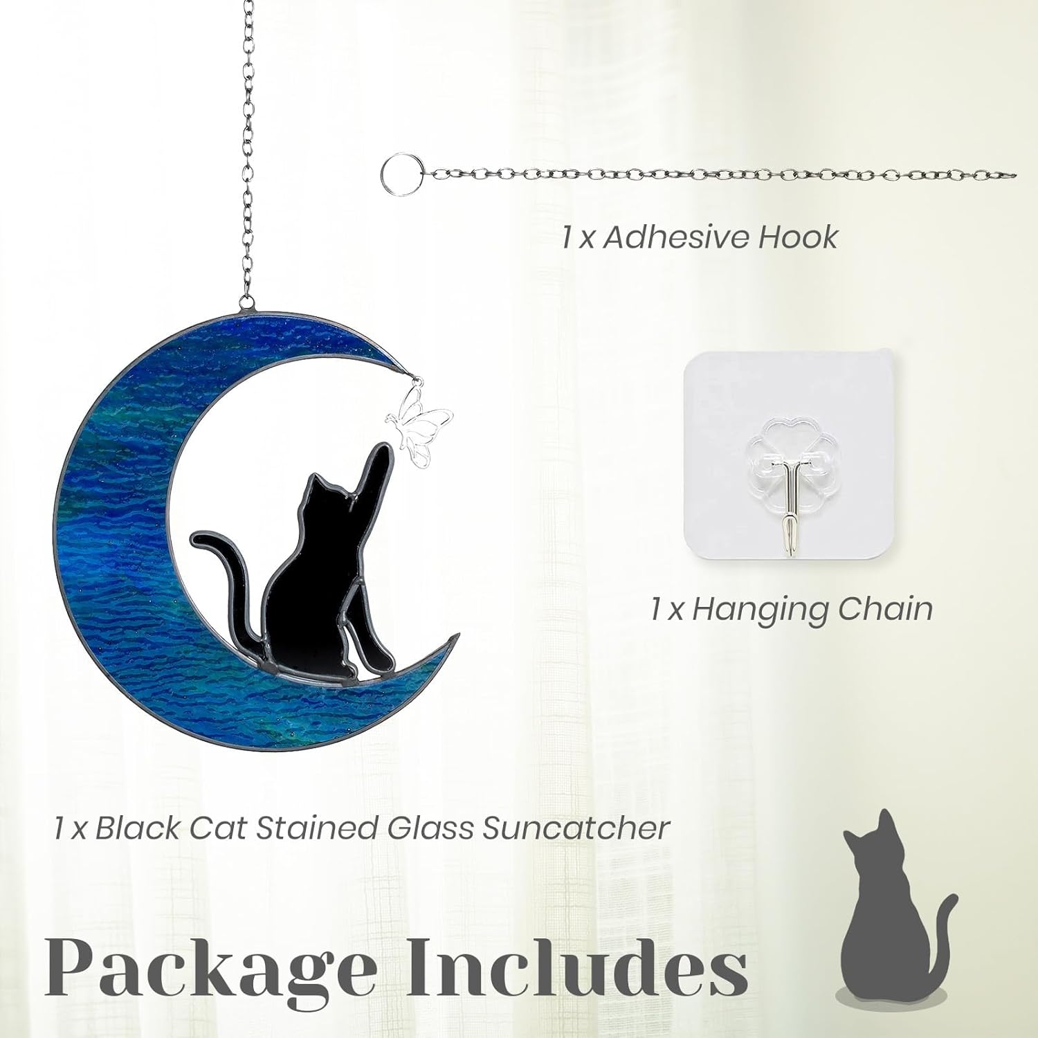 🔥HOT SALE 50% OFF🔥Cat Stained Glass Window Hanging-Stained Glass Suncatchers
