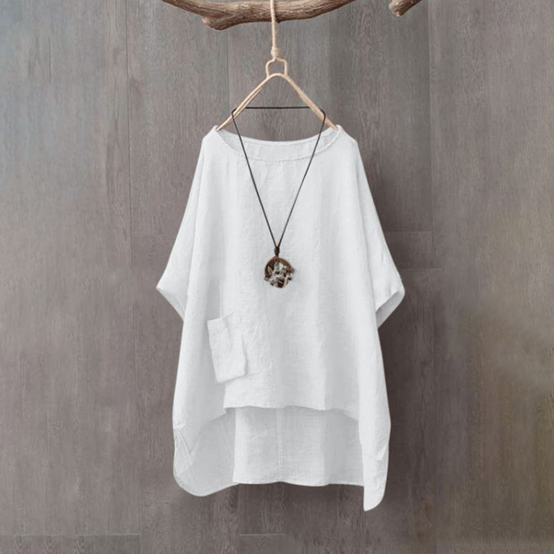 Irregular Hem Pocket Comfy T-Shirt