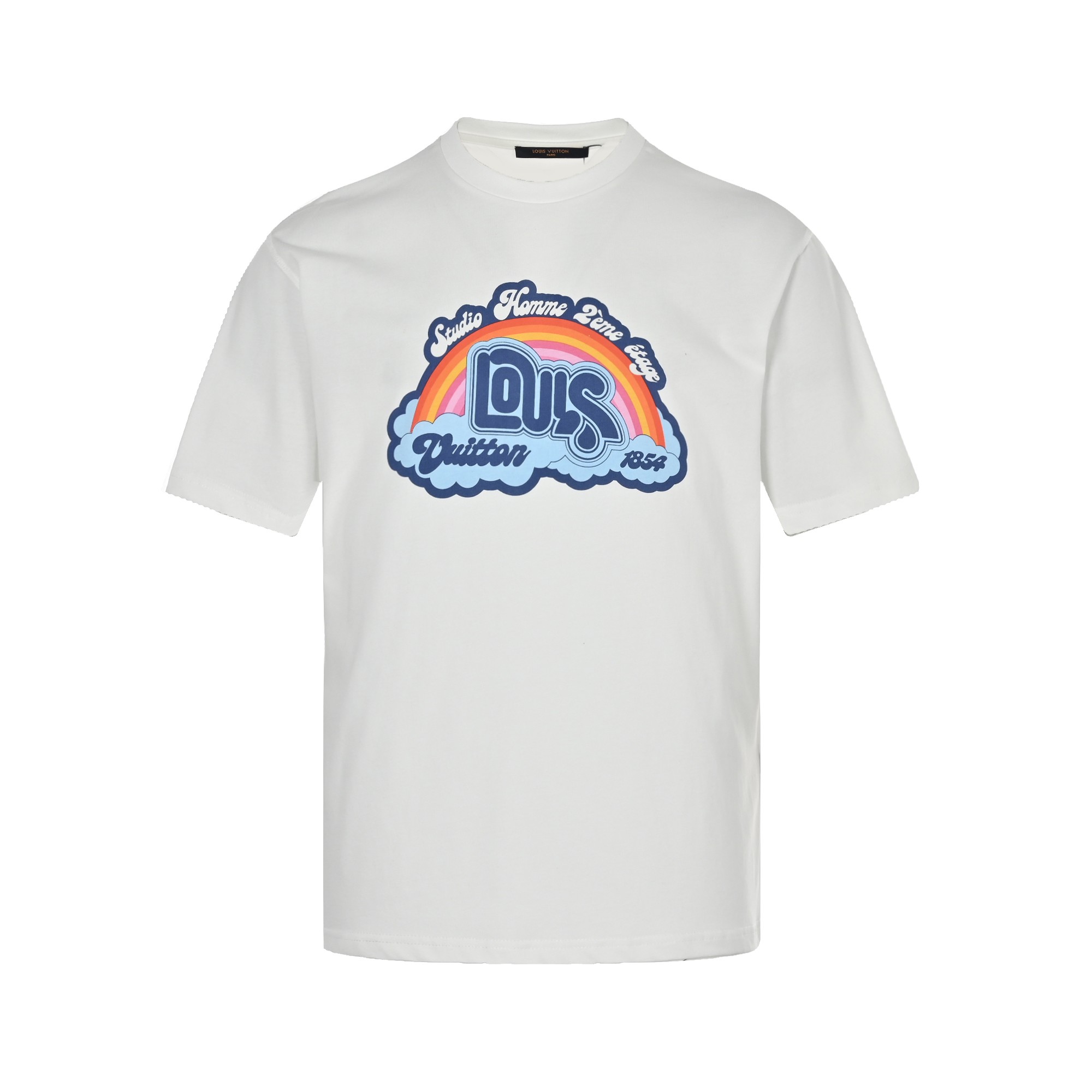 Louis Vuitton 23ss rainbow lettering short sleeves