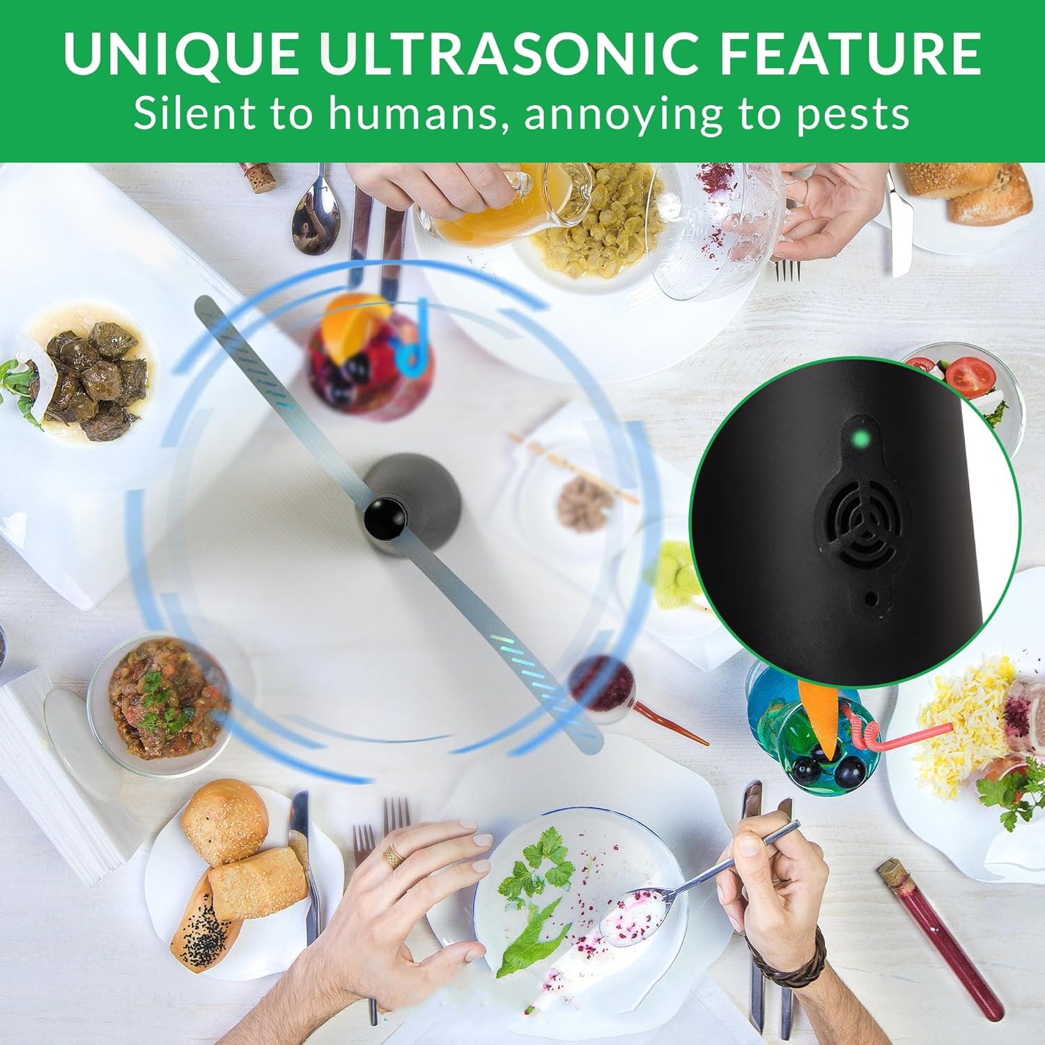 👍Last Day Promotion 60% OFF💥Rechargeable Outdoor Fly Fans for Tables with Ultrasound