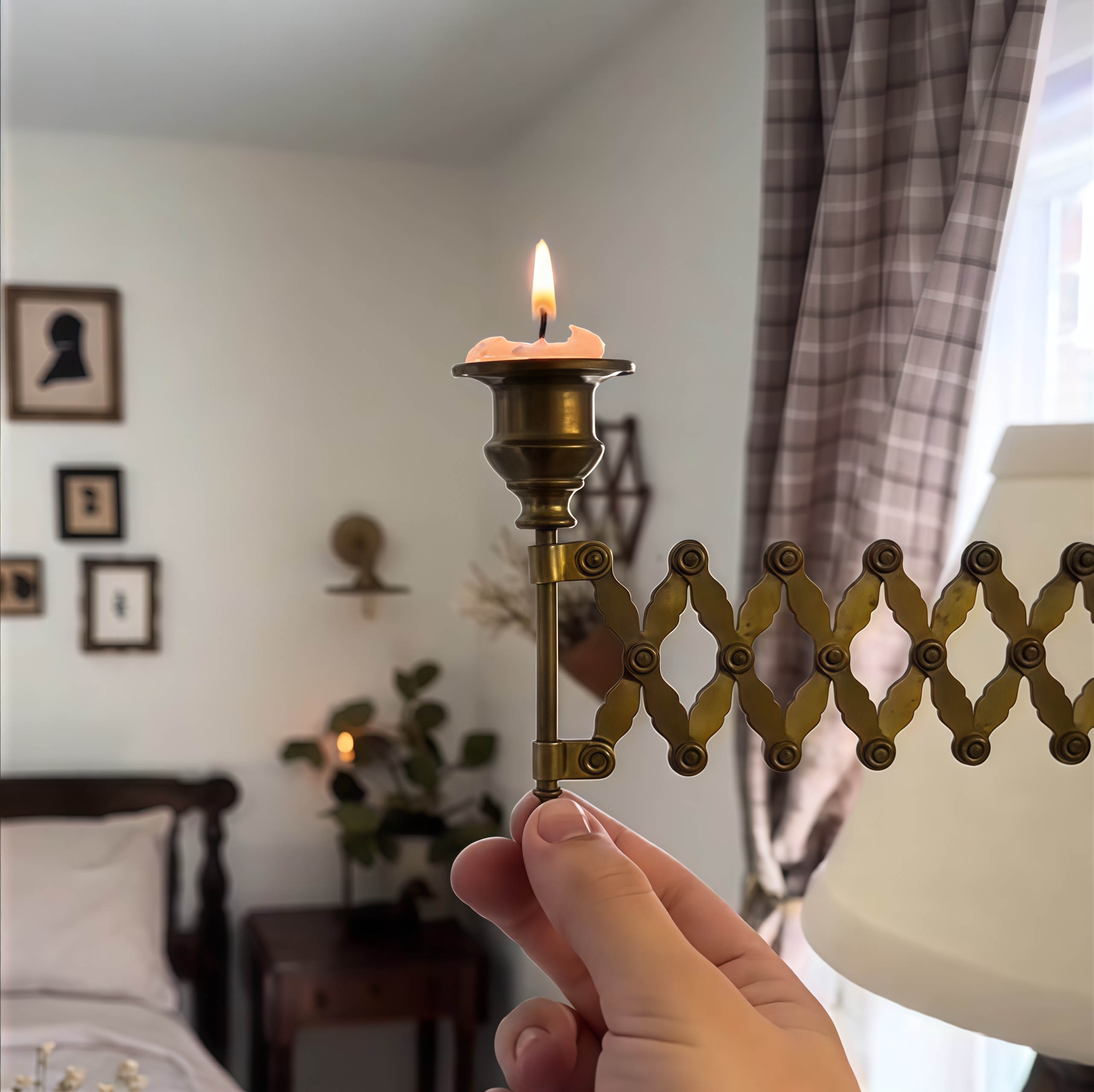 👍Last Day Promotion 50% OFF💥🔥Handmade 180° Rotatable Extending Vintage Wall-Mounted Candle Holder
