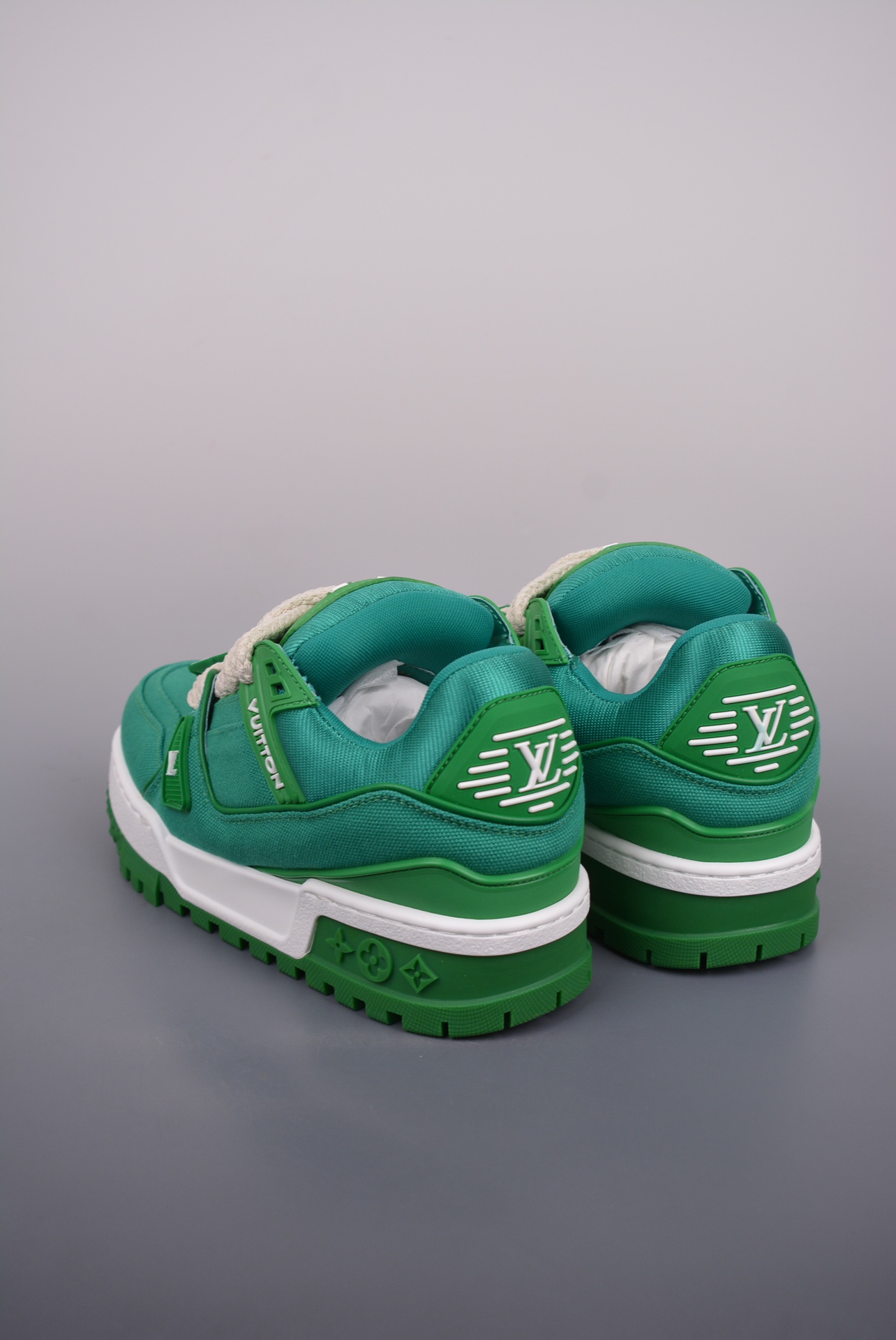 Louis Vuitton Trainer Maxi Low Sneaker green and white
