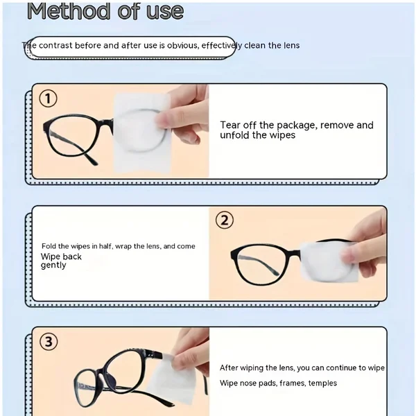 Eyeglass Lens Anti-Fogging&Anti-Fouling Cleaning Wipes