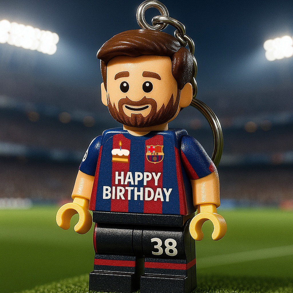 Messi 38th Birthday Minifigure Keychain