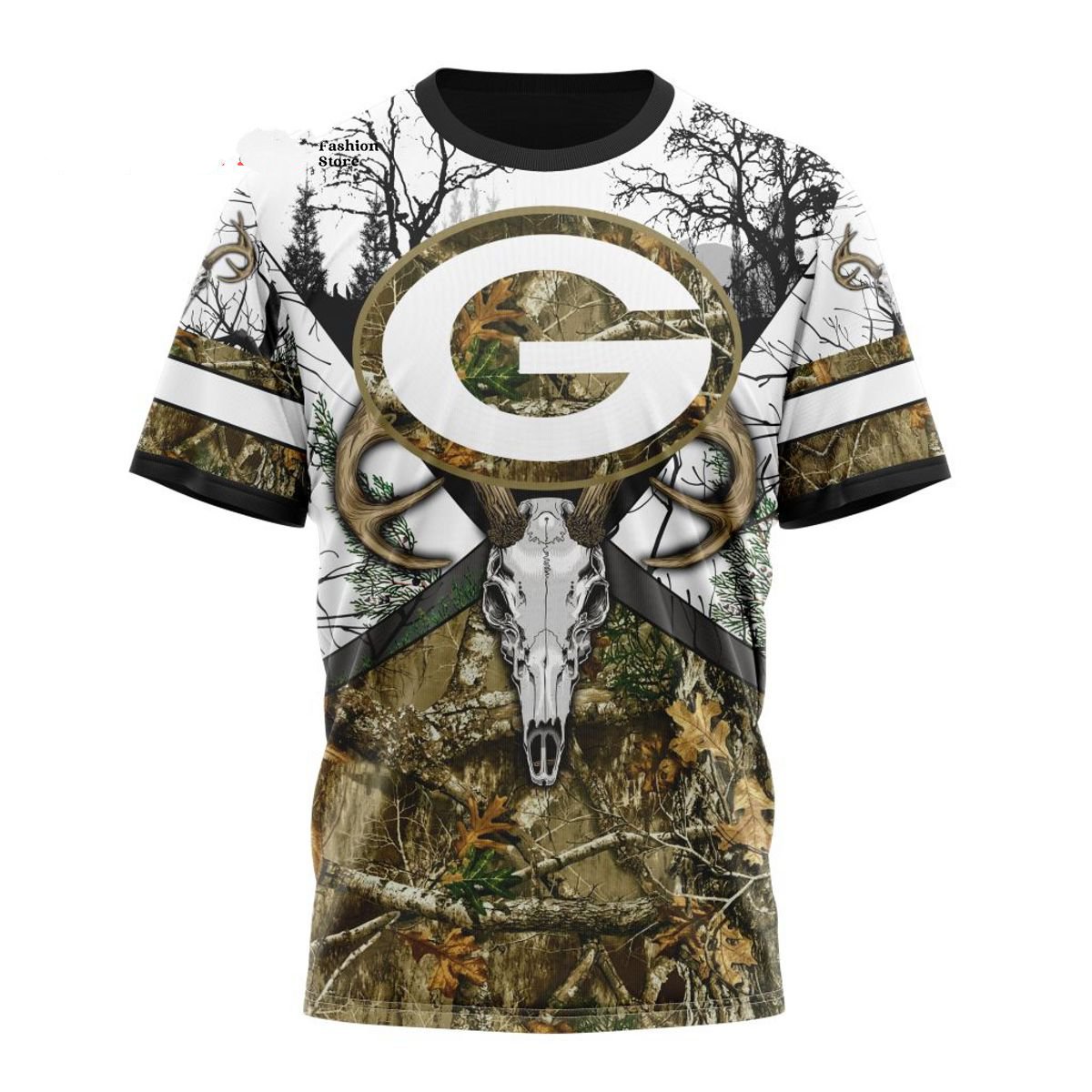 GREEN BAY PACKERS DEER SKULL AND FOREST 3D HOODIE