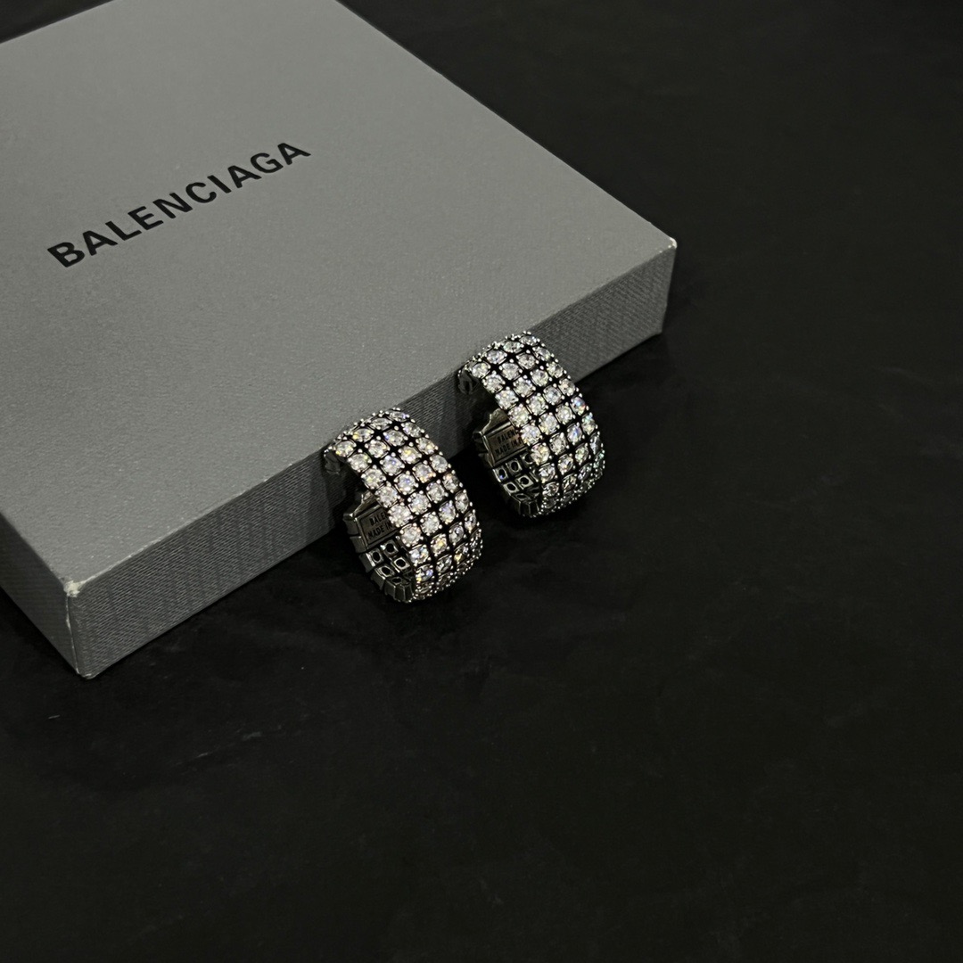 Balenciaga Diamond Arc Earrings