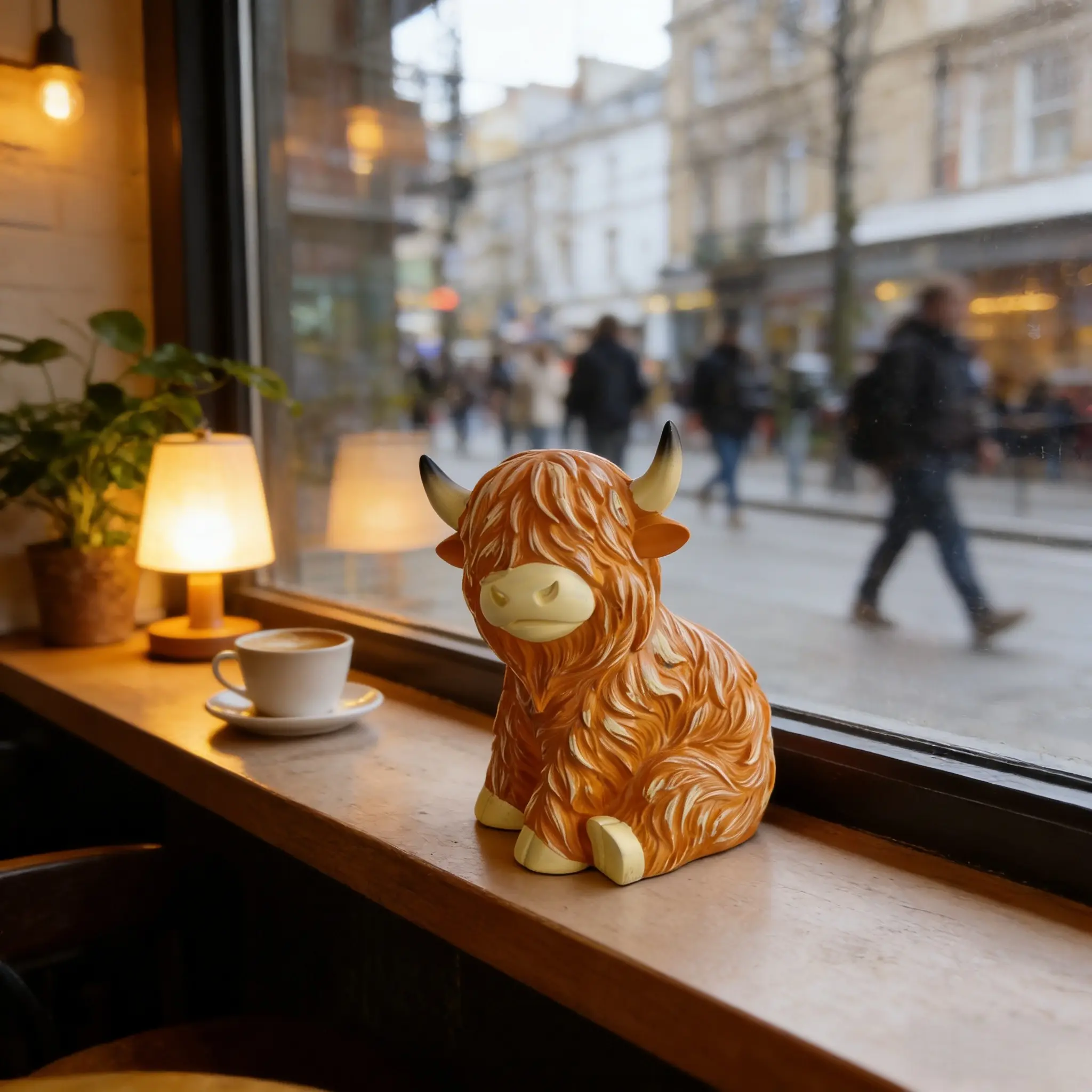Highland Cow Decorative Lamp, Resin Table Lamp, Rustic Western Farmhouse Style Decor, Unique Home Lighting for Country-Themed Interiors