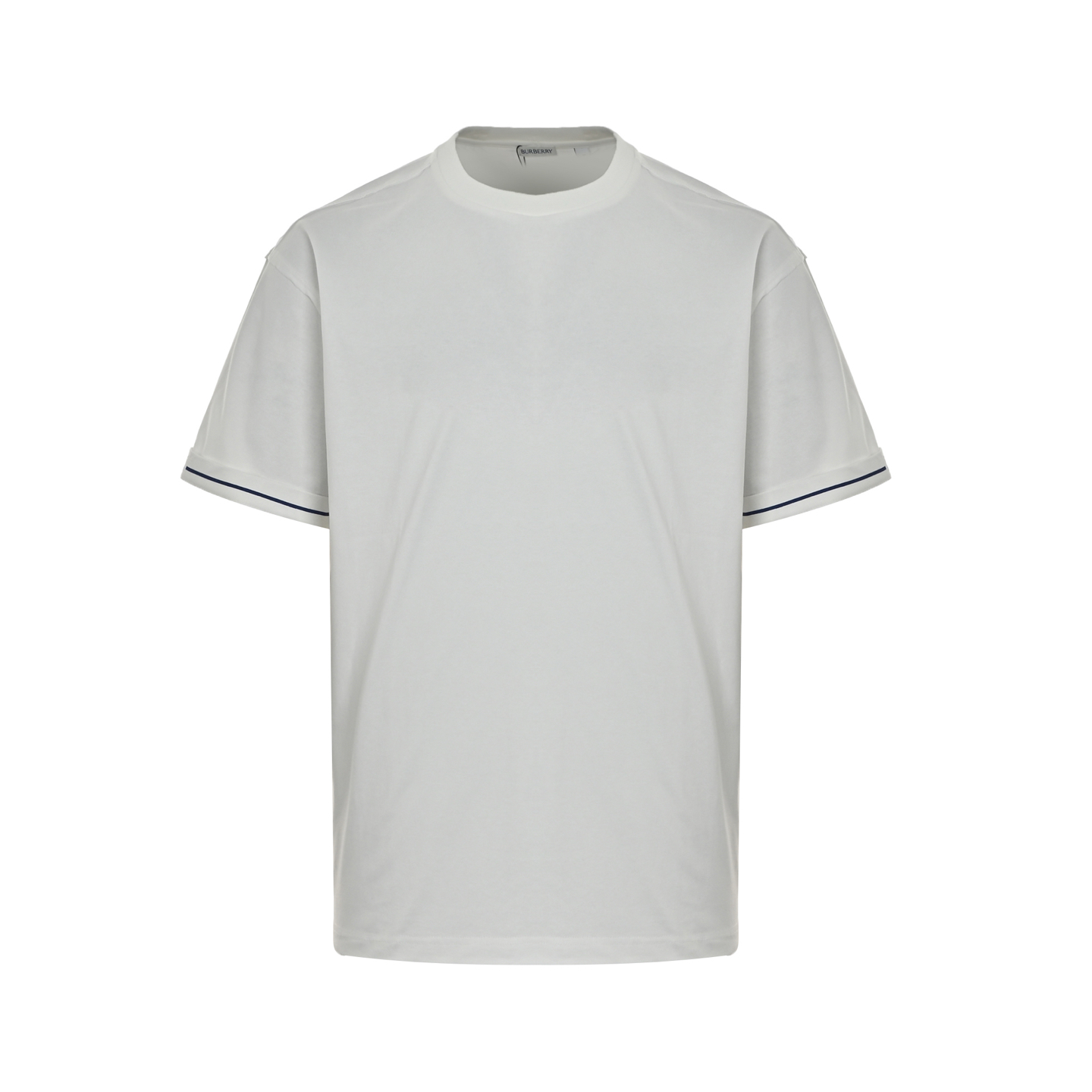 Burberry cuffs webbing print round neck short sleeves