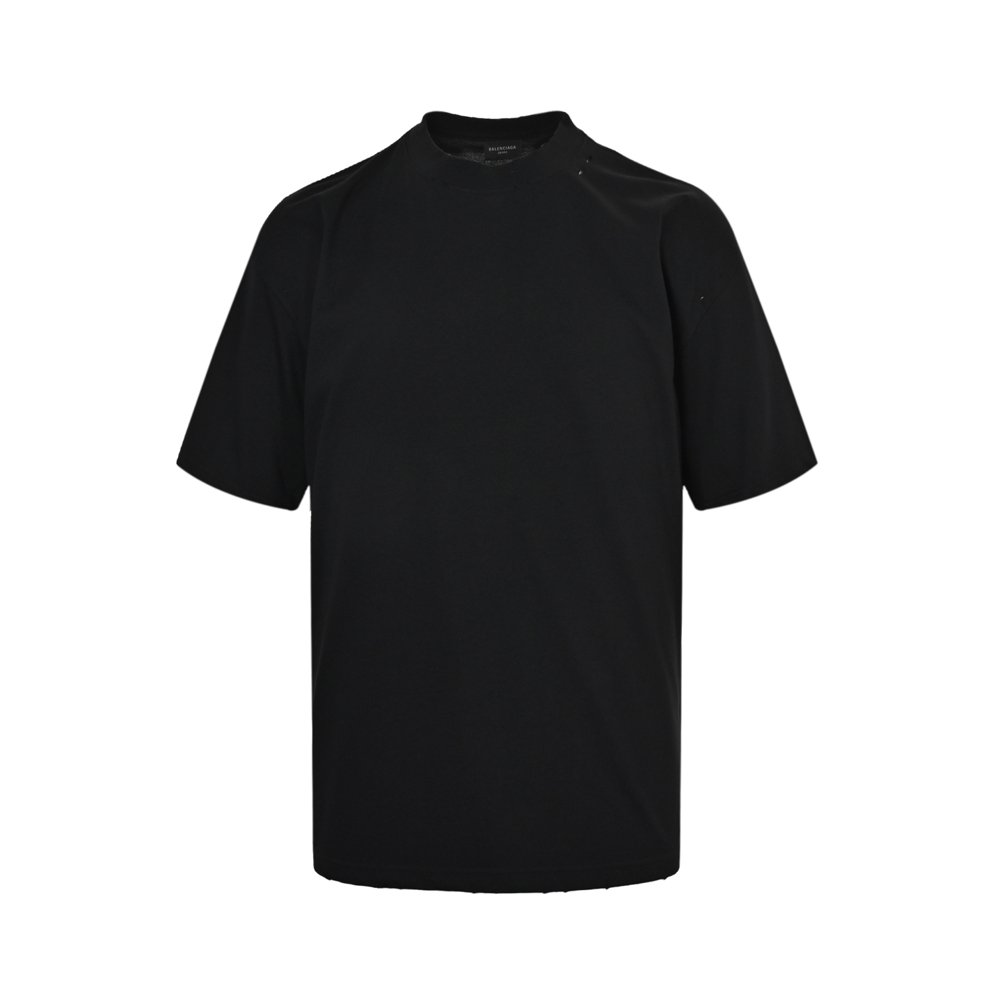 Balenciaga 25ss back thick rubber letter print destroyed short sleeves