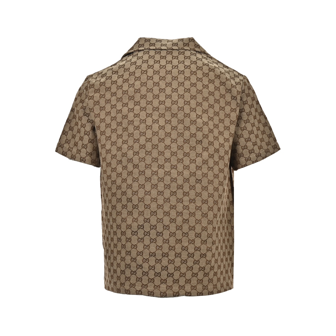 Gucci 24ss all over double G jacquard canvas short sleeve shirt