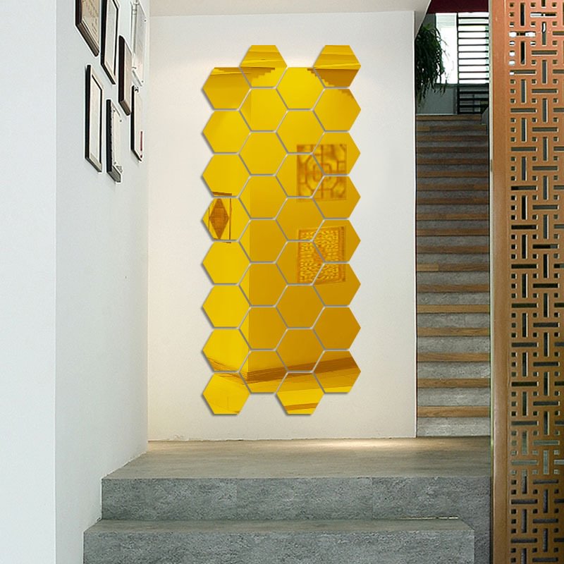 🔥Last Day Promotion-50% OFF🔥Hexagon Mirror Wall Stickers-(15cm)-1 Set(12 Pieces)-Buy 3 Sets Get 3 Sets FREE & FREE SHIPPING
