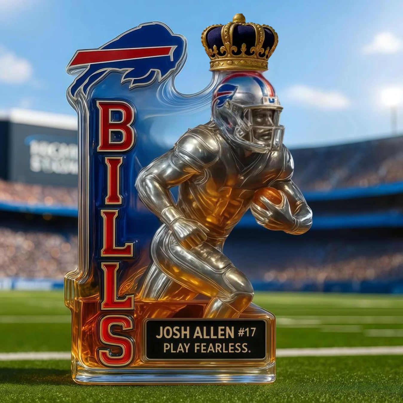 Josh Allen #17 – Play Fearless Memorial Whiskey Bottle